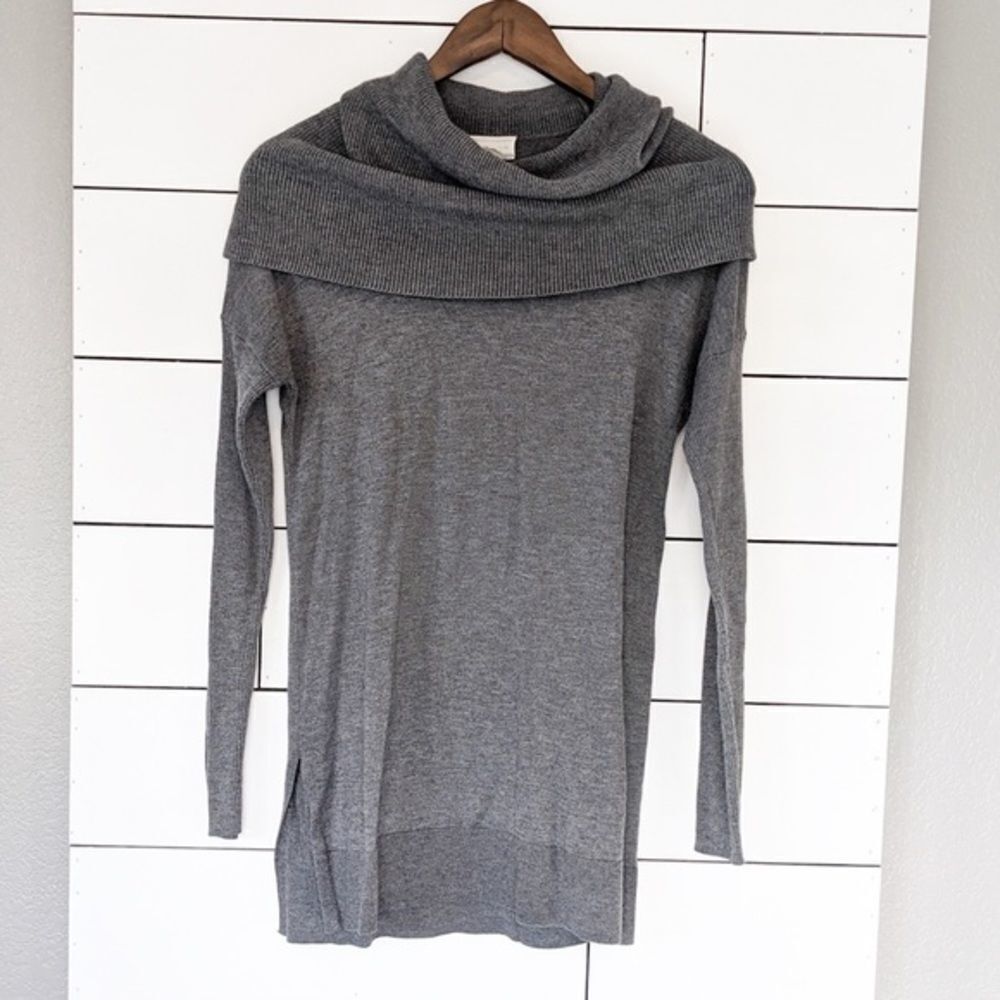 Caslon Grey Wide Neck Cowl Tunic Sweater XS